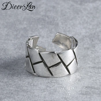 

DIEERLAN Vintage 925 Sterling Silver Geometric Rings For Women Men Engagement Rings Girls Party Gifts Anillos