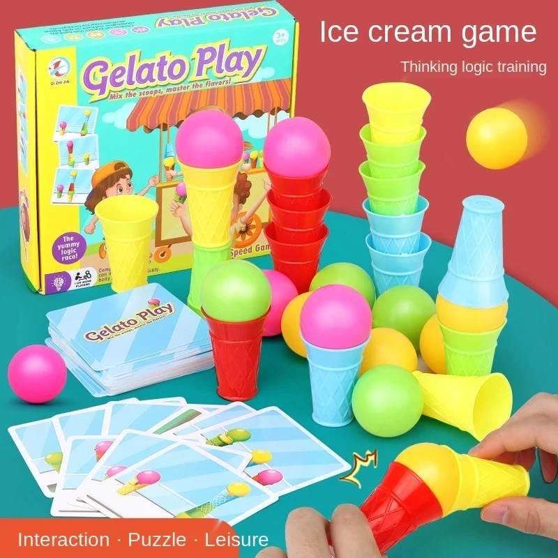 Combine sorvete e colheres de desenhos animados por cor. jogo para  crianças.