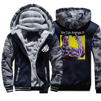 

The Avengers Iron Man Tony Stark Jackets Men Hoodies Sweatshirt Winter Thick Feece Zipper Coats Sportswear Camouflage Outwear