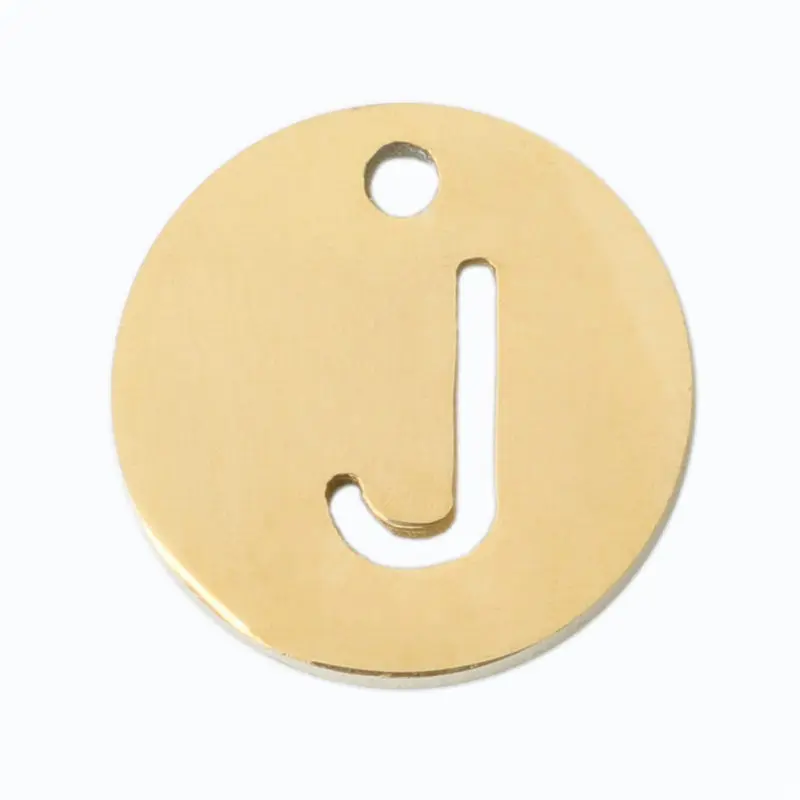 2 шт Новые Полые Подвески из нержавеющей стали золотые круглые начальный Алфавит/Буквы A-Z подвески для модных ювелирных изделий диаметром 10 мм - Окраска металла: J