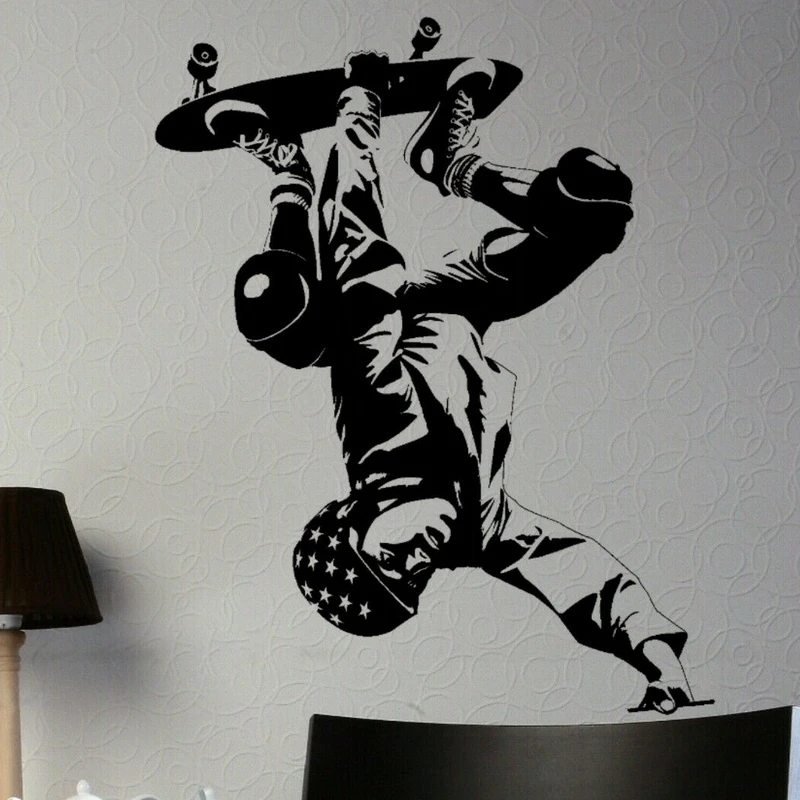 Roller Skating Skate Sticker Skateboard Sports Decal Kids Room Posters Vinyl Pegatina Decor Mural Wall Decals Sticker Roller Skating Skate Sticker Skateboard Sports Decal Kids Room Posters Vinyl Pegatina Decor Mural Wall Decals Sticker