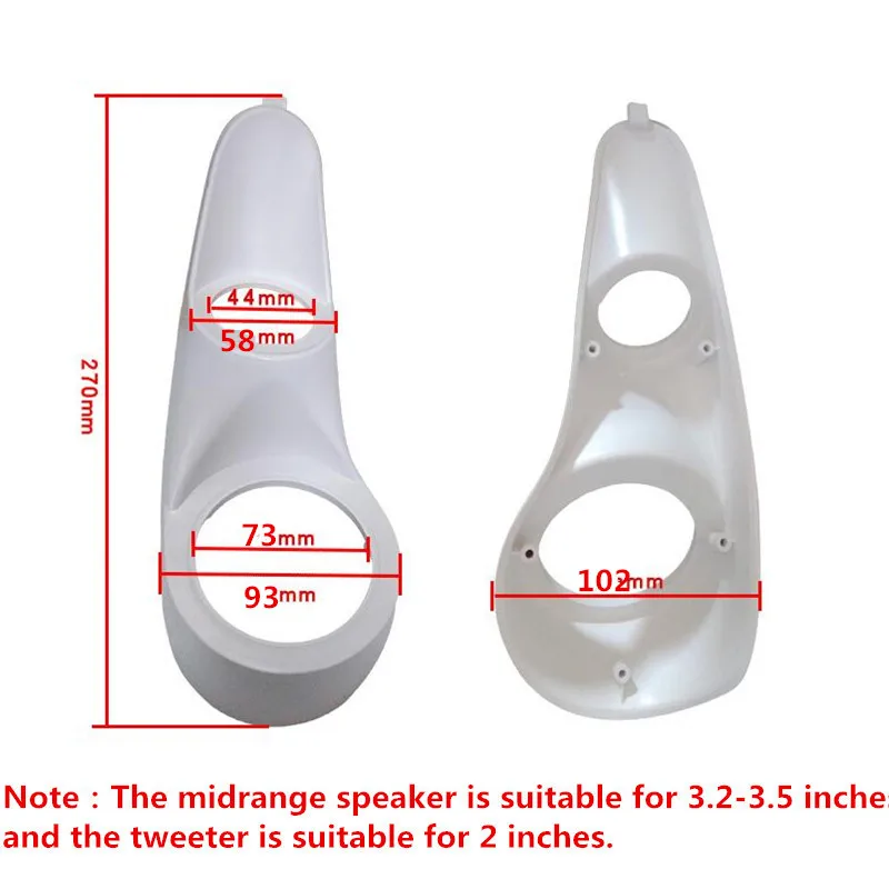 Car Audio Speaker 1 Pair Car Audio A Pillar Modified Gasket Three-way Mold Bracket Treble Tweeter Mid-range Speaker Base Modification