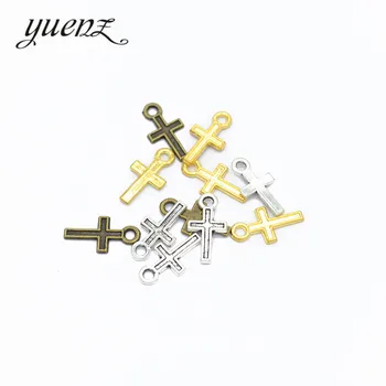 

YuenZ 70pcs Antique silver color Charms cross Plated Pendants Jewelry Making DIY Handmade Craft 16*9mm T62