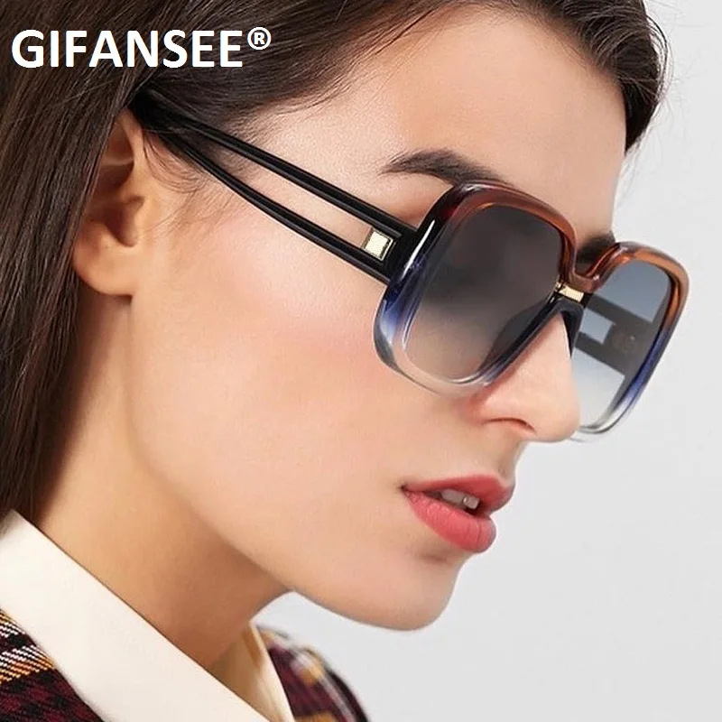 

square oversized Gradient sunglasses Hollow leg women vintage BIG frame Eyeglasses brand designer lady Shade Oculos UV400 Female