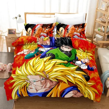 

3D DRAGON BALL Z Print Bedding Set Duvet Covers Pillowcases One Piece Comforter Bedding Sets Bedclothes Bed Linen 07