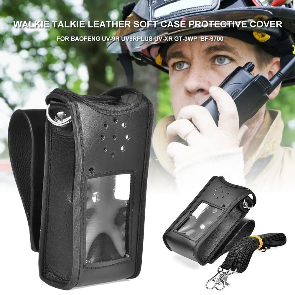 

Walkie Talkie Leather Soft Case Protective Cover For Baofeng UV-9R UV9RPLUS UV-XR GT-3WP BF-9700 Walkie Talkie Accessories