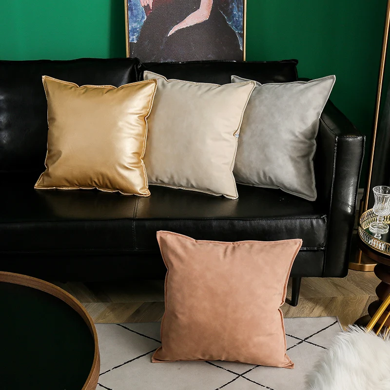 45X45/60X60/70X70 см, Одноцветный кожаный чехол для дивана, наволочка для подушки, автомобильная декоративная большая поясная наволочка