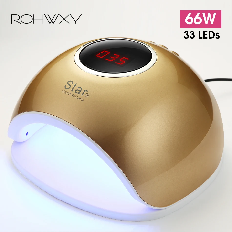 Сушилка для ногтей ROHWXY Star5 66 Вт светодиодная УФ лампа с ЖК дисплеем