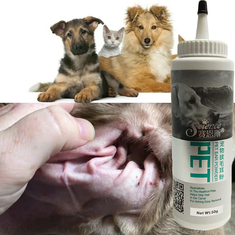 

Pet Ear Powder Health Care Easy to Remove Ear Hair Cleaning for Dogs Cats HUG-Deals