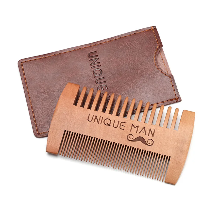 Beard-Comb-Kit-Barba-For-Men-Wooden-Comb-With-PU-Leather-Case-Beard-Brush-Care-Pocket