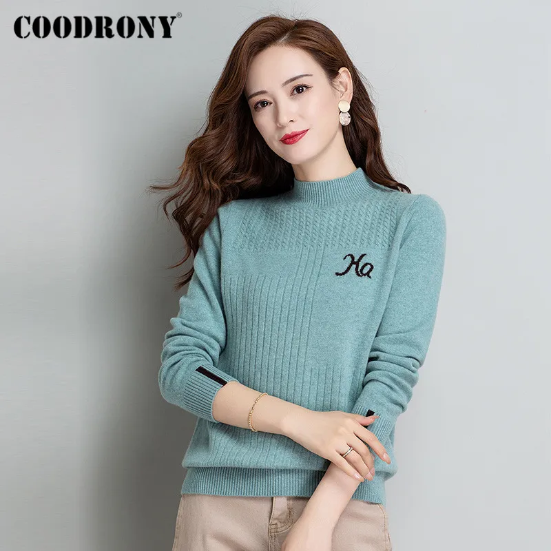 COODRONY Brand Streetwear Fashion Elegant Slim Pullover Sweater Women New Autumn Winter Warm Soft Wool Female Jumper W1179