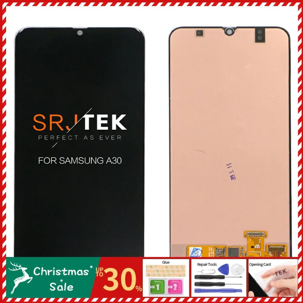 6," AMOLED для samsung galaxy A30 lcd A305 A305F сенсорный экран дигитайзер в сборе для samsung A30 lcd запасные части