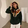 CHEERART Deer Embroidered Long Sleeve Shirt Vintage Button Up Collar Dark Green Shirt For Women Designers Tops And Blouses 20221 ► Photo 2/6