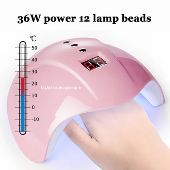 

36W USB Timer Manicure Lamp Nail Dryer Machine UV 12LED Display Sensor Sun Light UV Gelinduction Timing Nail Lamp