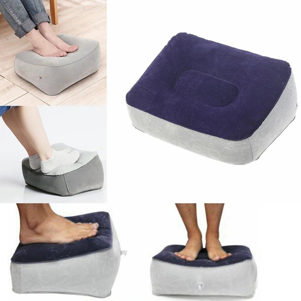 New Inflatable Foot Rest Pillow Cushion Air Travel Office Home Leg Up Footrest Relax Plane Car Adult Kids Foot Rest Pad