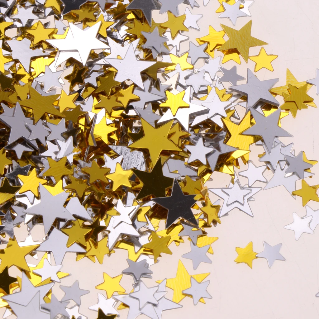 Hot sale 6/10mm Little stars Table Confetti Sprinkles Throwing Birthday Party Wedding Decor Sparkle Gold Silver Favors Assorted