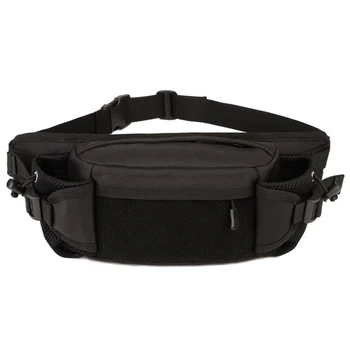 

Protector Plus Black Tactical Waist Pack Bag Waterproof Phone Bag Water Bottle Pouch Unisex Chest Bag For Camping Hiking Hunting