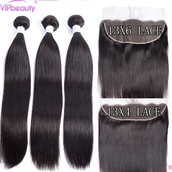 

Malaysian Straight Human Hair Bundles With Frontal Closure Remy Hair Weave Extensions 13x6 13x4 Lace Frontal Closure VIPbeauty