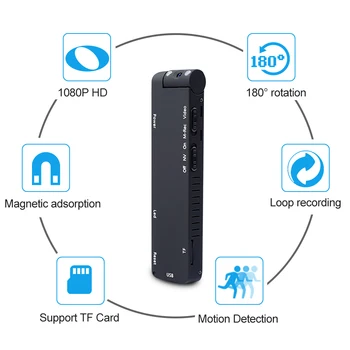 

Mini Camera HD 1080P Camcorder Flashlight Car DVR Infrared Video Recorder Sport Camera Support TF Card DV Camera