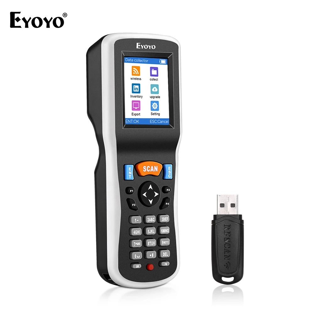 

Eyoyo PDT6000 Wireless Barcode Scanner Collector Portable Data Collector Terminal Inventory Device USB Barcode Scanner 1D PDT