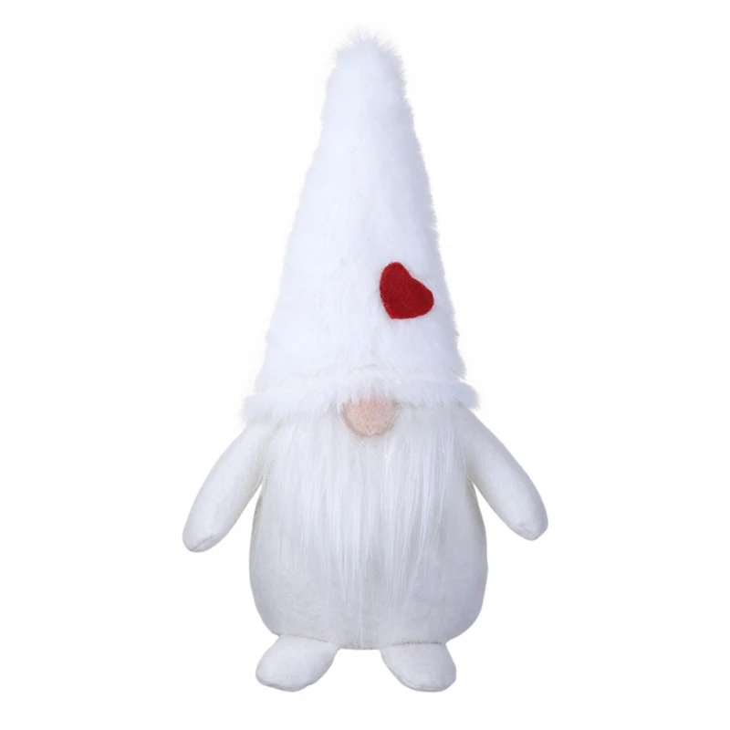 8 дюймов 3 цвета плюшевый хлопок Gnome кукла украшения Рождество Санта ниссе милые Высокое качество скандинавский эльф фигурка праздничные подарки - Цвет: Белый