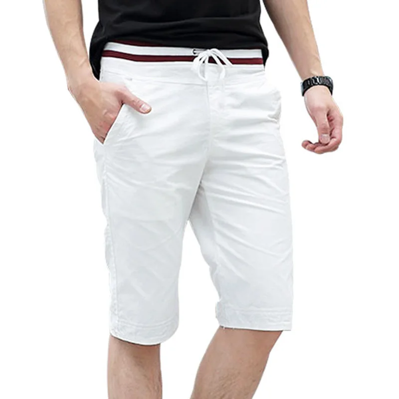2021 pantalones cortos informales de verano para hombre clásico corto nueva llegada de los hombres de algodón pantalones cortos homme ajustado de playa para las Bermudas masculina larga M-5XL