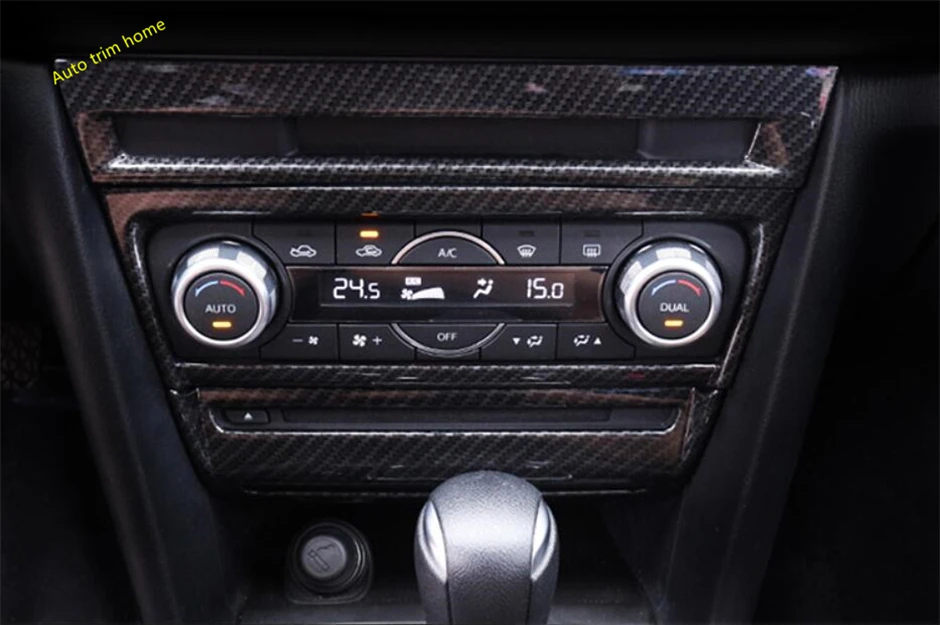 

Lapetus Multimedia Air AC Conditioning Knob CD Panel Frame Cover Trim Carbon Fiber Style Interior Refit For Mazda 3 2017 2018