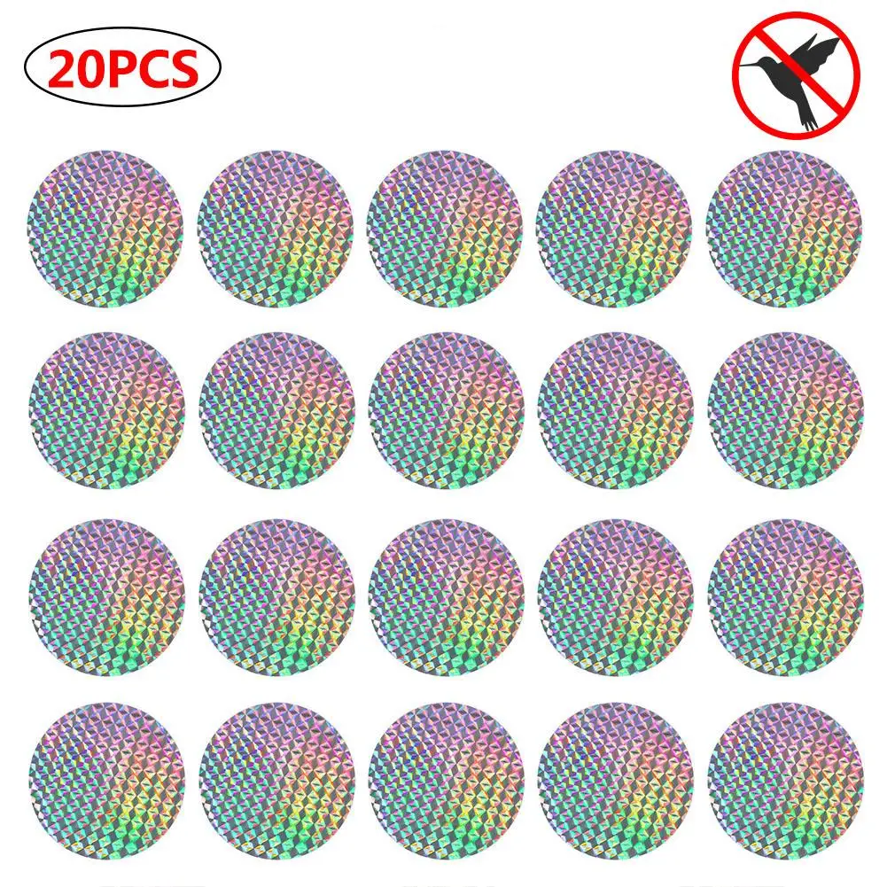 10/20 Pcs Bird Repeller Tape Reflective Anti Bird Sticker Reflective Sticker for Garden Courtyard Window Car