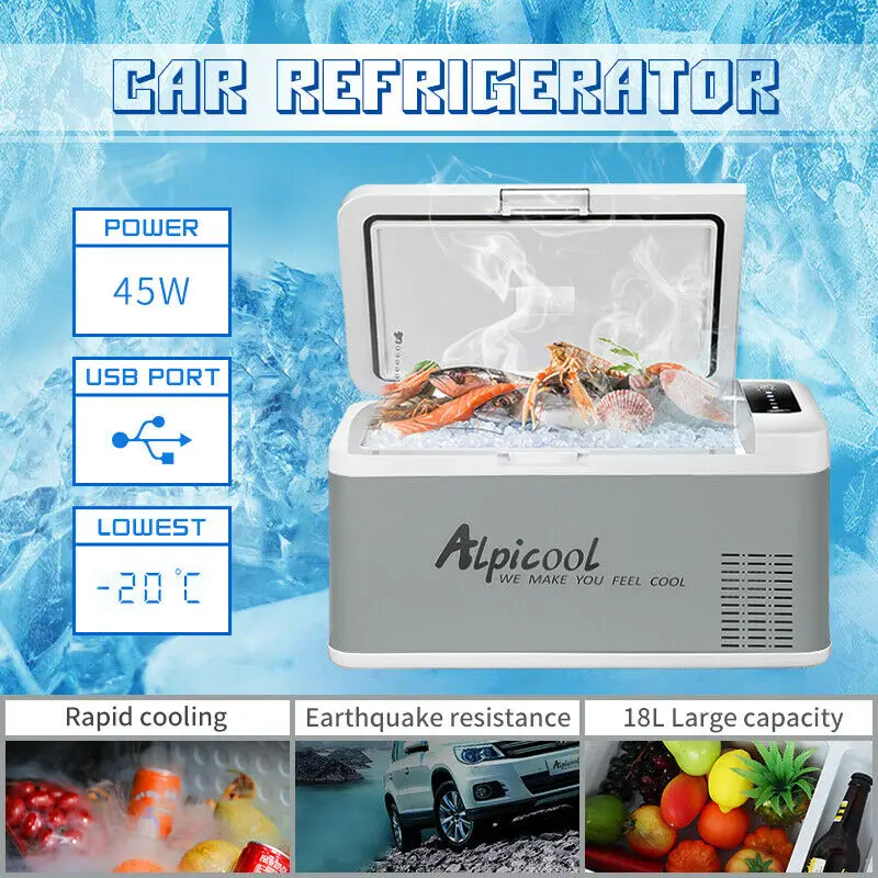 18L 25L Portable Car Freezer With APP Control DC 12/24V AC 110 240