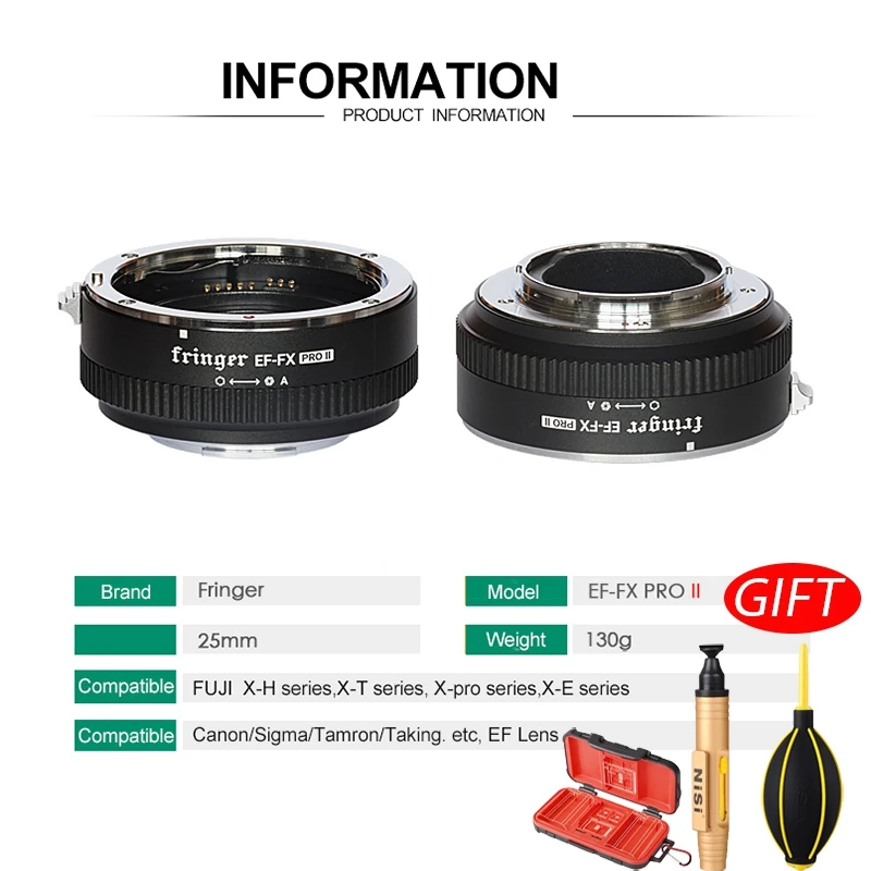 Fringer EF-FX PRO адаптер для крепления объектива с автофокусом электронная диафрагма