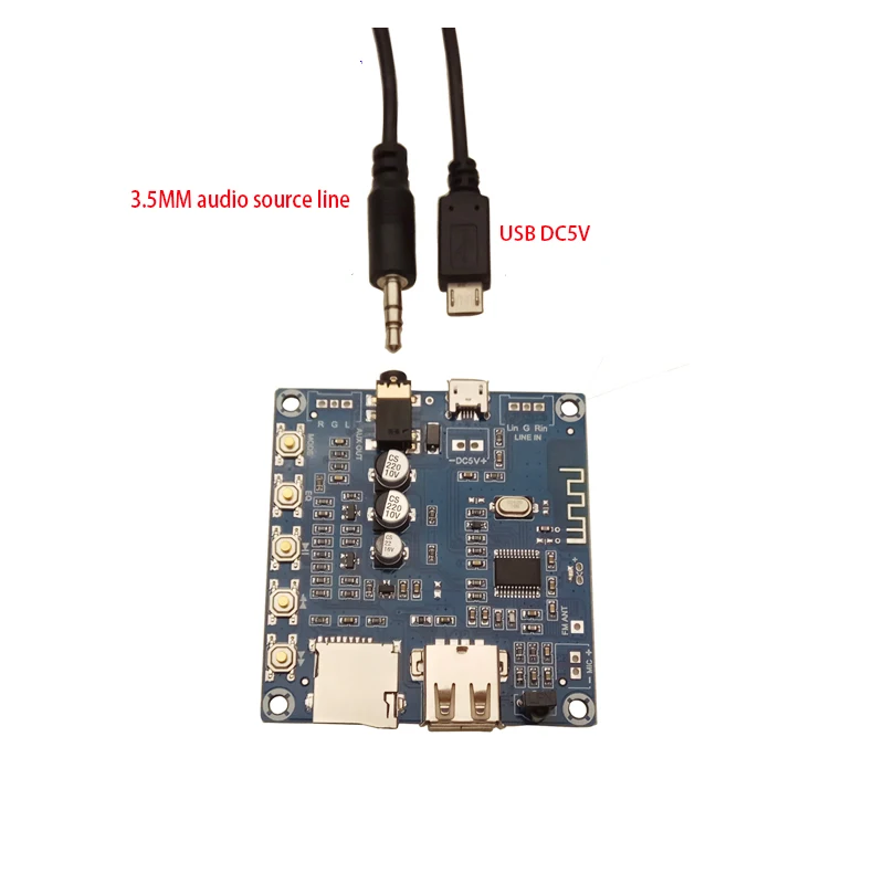 KYYSLB DC 3 7 ~ 5 В усилитель Bluetooth аудио приемник модуль Плата USB флэш накопитель TF карта