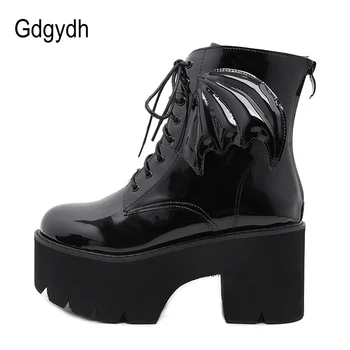 Angel Wing Ankle Platform Boots 2