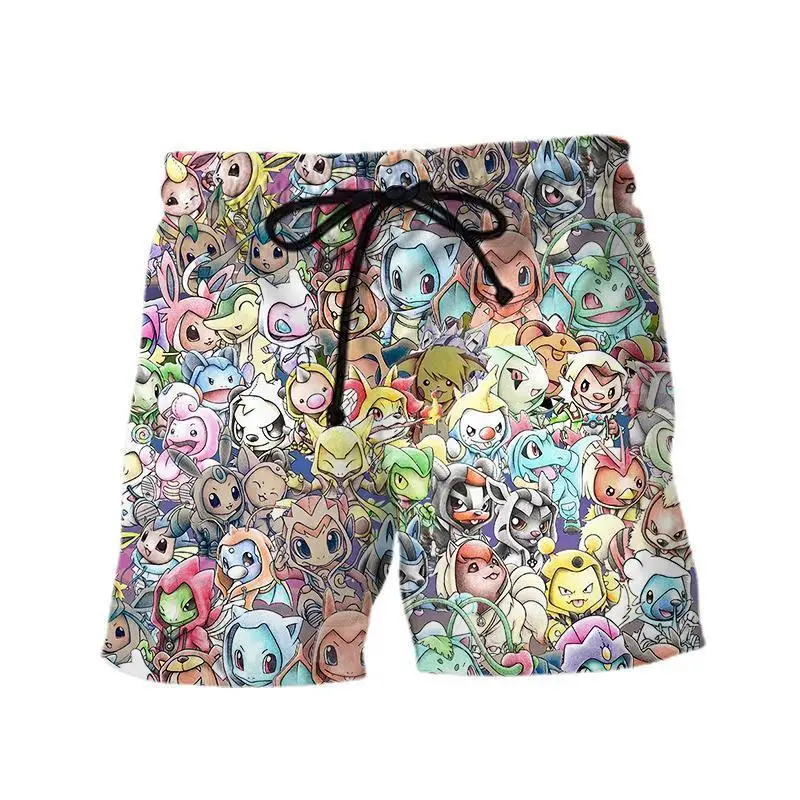 

2020 summer Fashion Shorts Cartoon Pokemon and Super Mario 3D Printed Male/Female streetwear Casual Shorts women/men