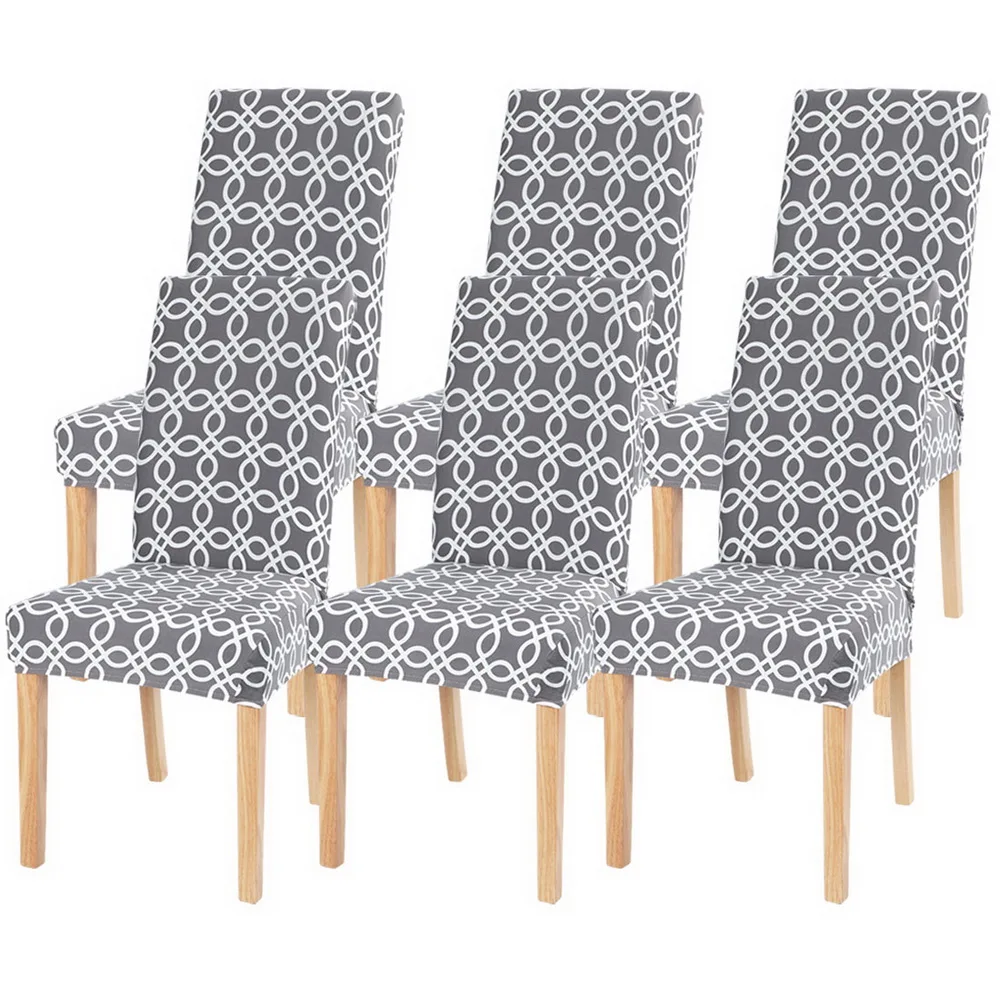 DIDIHOU серый чехол для стула с принтом универсальный размер чехлы для стульев протектор чехлы для сидений для гостиницы банкета украшения дома - Цвет: G227554A