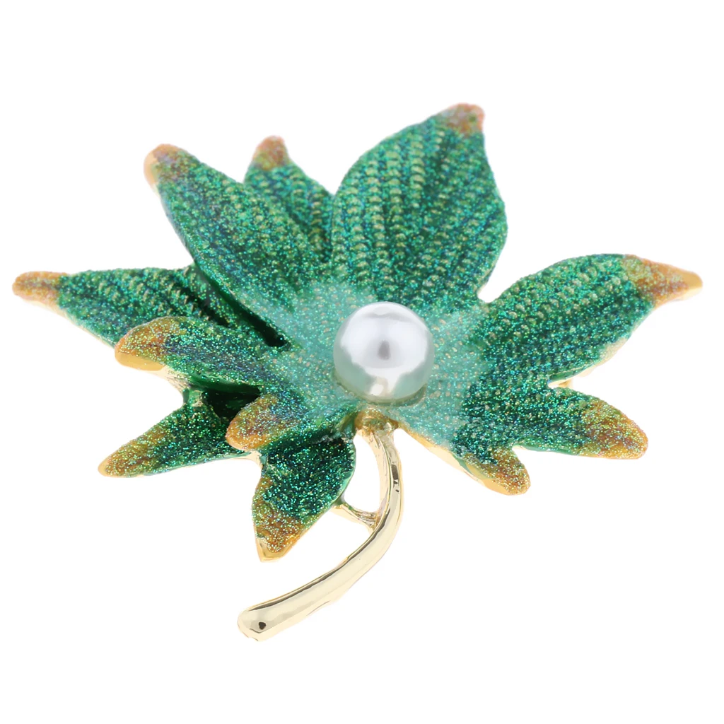 Maple Leaf Brooch - Double Layer Brooch Pins - Pearl Brooch - for Both Women and Men, Makes You More Elegant and Attractive