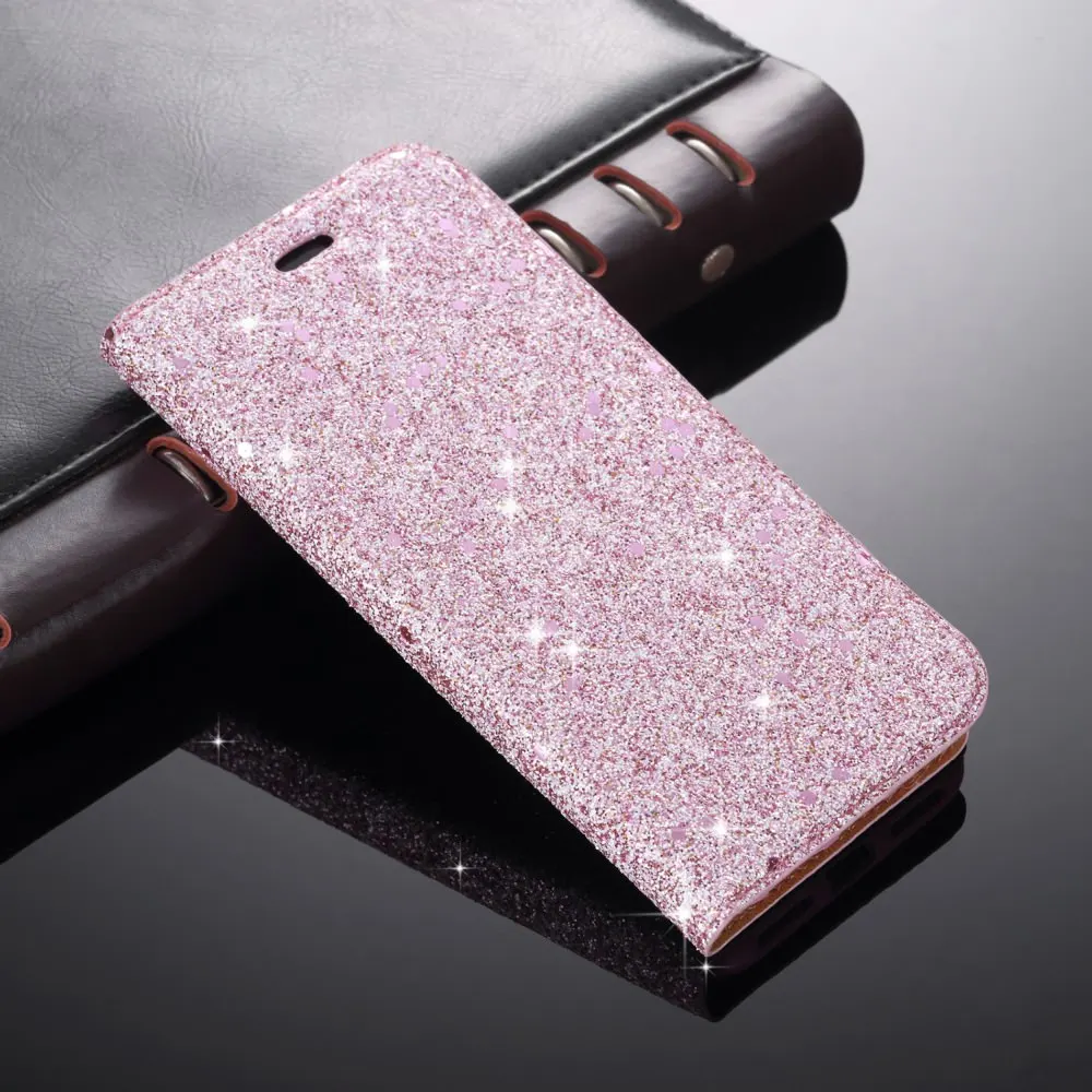 LLZ.COQUE Sparkle Flip PU Leather Magnetic Wallet Stand Case for XS MAX 7 8 PLUS X 5 5S SE 6 6S Bling Capas Fundas Coque | Мобильные