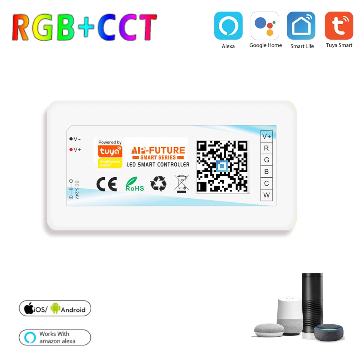 RGBCCT Controller Smart Life APP 5-24 в Wifi Одноцветный/CCT/RGB/RGBWW/RGBCCT умный светильник контроллер полосы умный дом работа с Alexa Google Home - Цвет: RGBCCT Controller