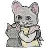 Sequin Cartoon Cat Embroidery Patches Sew on Applique Clothing Jacket Beaded Badges Decoration 5 pieces ► Photo 3/4