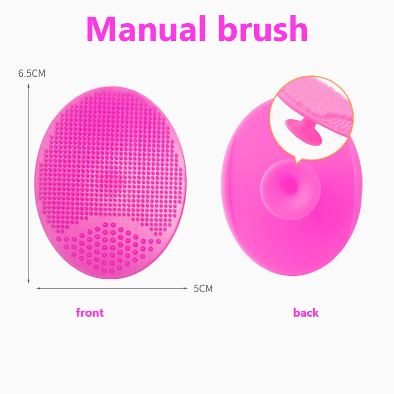 Manual brush red Очищающая щетка для лица Мини силиконовая Очищающая электрическая Бытовая мойка Водонепроницаемая ультразвуковая моющая щетка Очищающая поры лицо SU214 - Цвет: Manual brush red