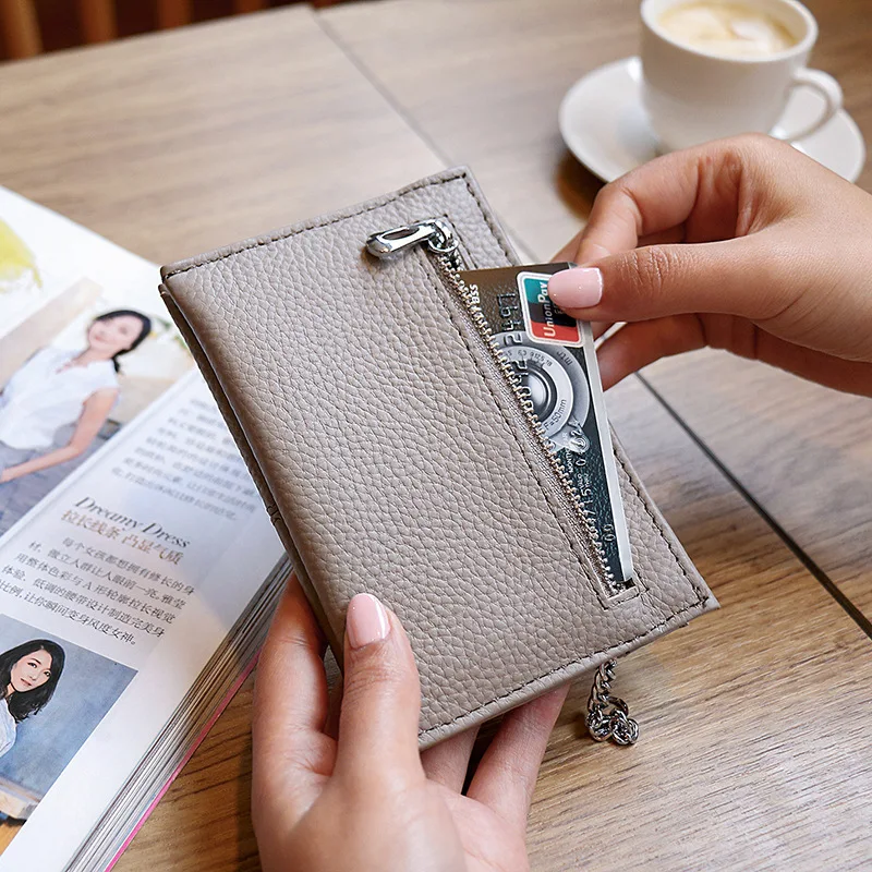 SIKU genuine leather purse handmade women's key holder brand women wallet case