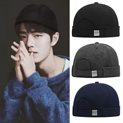 Casquette de motard unisexe pour hommes et femmes, nouveauté, ajustable, décontracté, sans bords, avec boucle de crâne, solide, chapeau d'été 