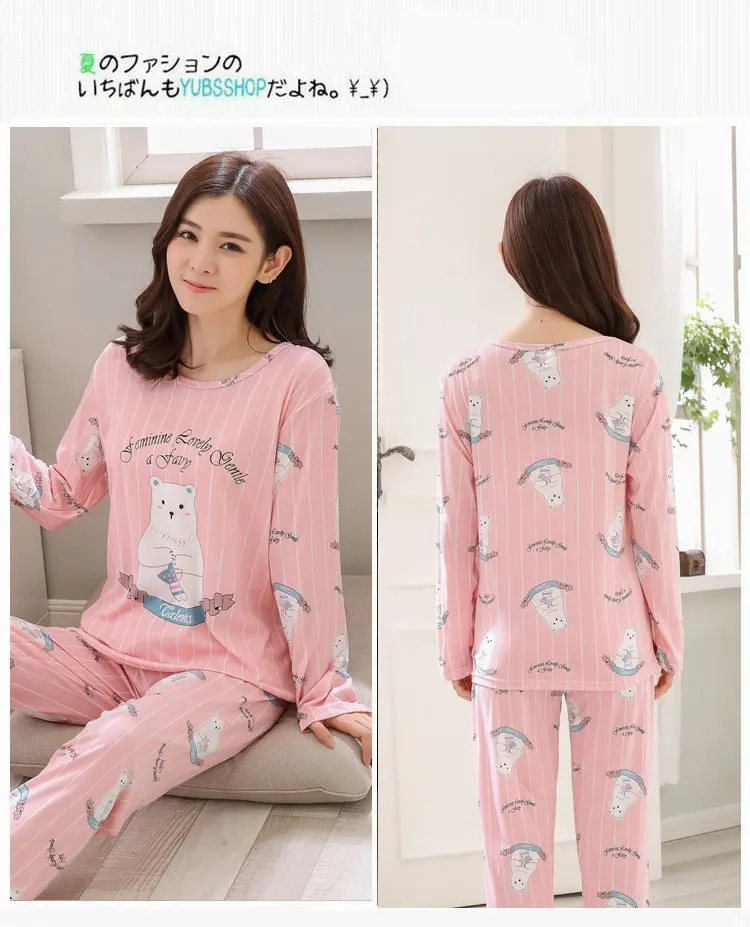Женский пижамный комплект, зимняя одежда с героями мультфильмов для девочек, пижамы размера плюс M-5XL, пижама с длинными рукавами, костюм для сна