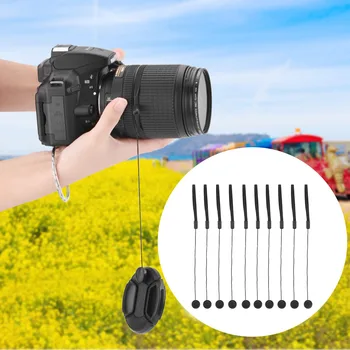 

Elastic Wear Resistant Black DSLR Camera Lens Cover Rope Cap Keeper Easy Install Universal Plastic Holder Hanging Anti Lost