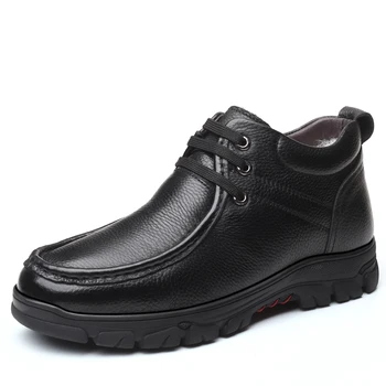 

Handmade Men Genuine Leather Winter Boots Warm Wool Snow Men Boots Ankle Boots For Male Business Dress Shoes Men