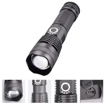 

XHP50 Bright Flashlight USB Zoom LED Torch Camping Outdoor Flashlight new