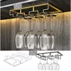 1Piece Wine Glass Goblet Rack Under Cabinet Stemware Holder Rustic Iron Organizer Storage Hanger Black White Gold  3 4 5 Rows 1