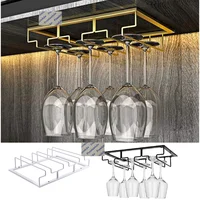 1Piece Wine Glass Goblet Rack Under Cabinet Stemware Holder Rustic Iron Organizer Storage Hanger Black White Gold  3 4 5 Rows 1