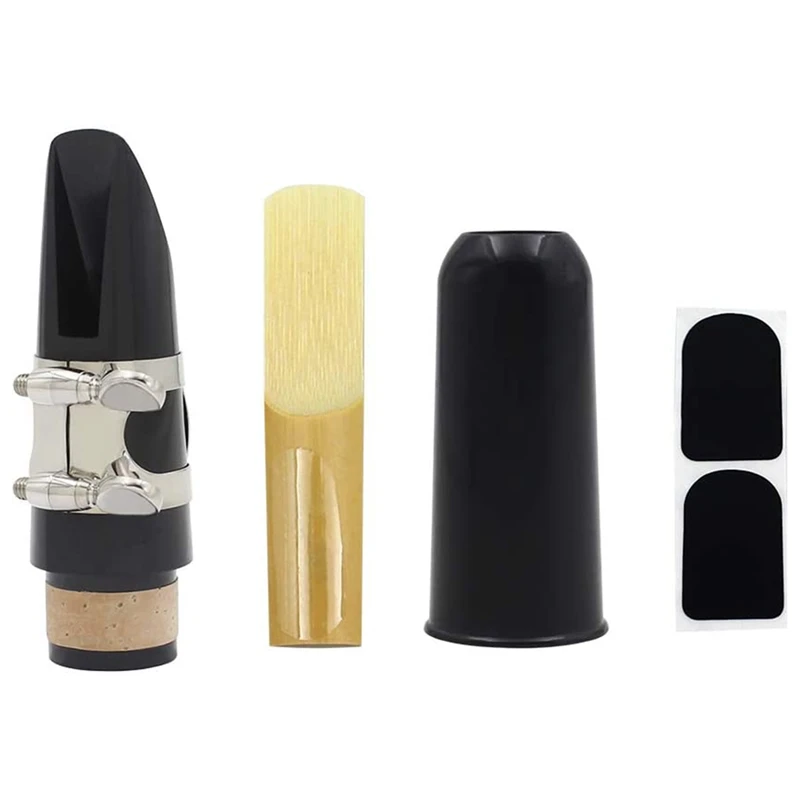 Clarinet Mouthpiece with Ligature Cap 2.5 Reed and Protective Cap suit for Saxophone Clarinet Replacement Accessories 