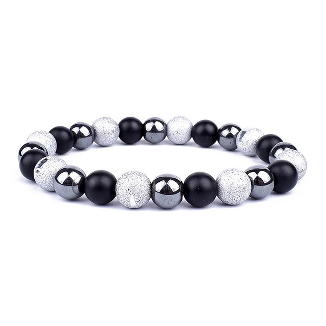 New Magnetic Hematite Bracelets Men Tiger Eye Stone Bead Couple Bracelets for Women Health Care Magnet Help Weight Loss Jewelry 11