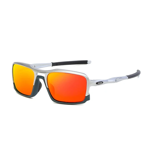 KDEAM Men's Sun Glasses TR90 Light Frame Top Luxury Polarized Sunglasses Square Mens Driving Mirror Sunglasses Male Eyewear - Цвет линз: Silver Black Frame